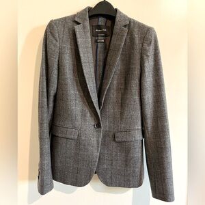 Wool Tailored Blazer, Grey, Massimo Dutti